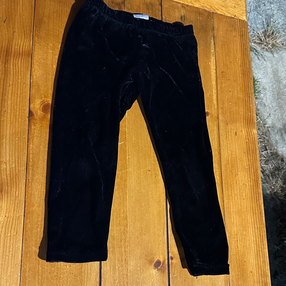 Stylish Black Velvet Kids Leggings